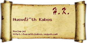 Husvéth Kabos névjegykártya